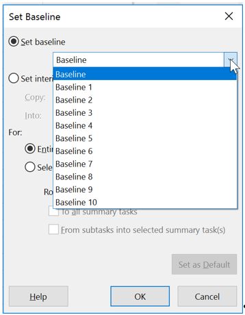 Setting a Project Baseline in Microsoft Project